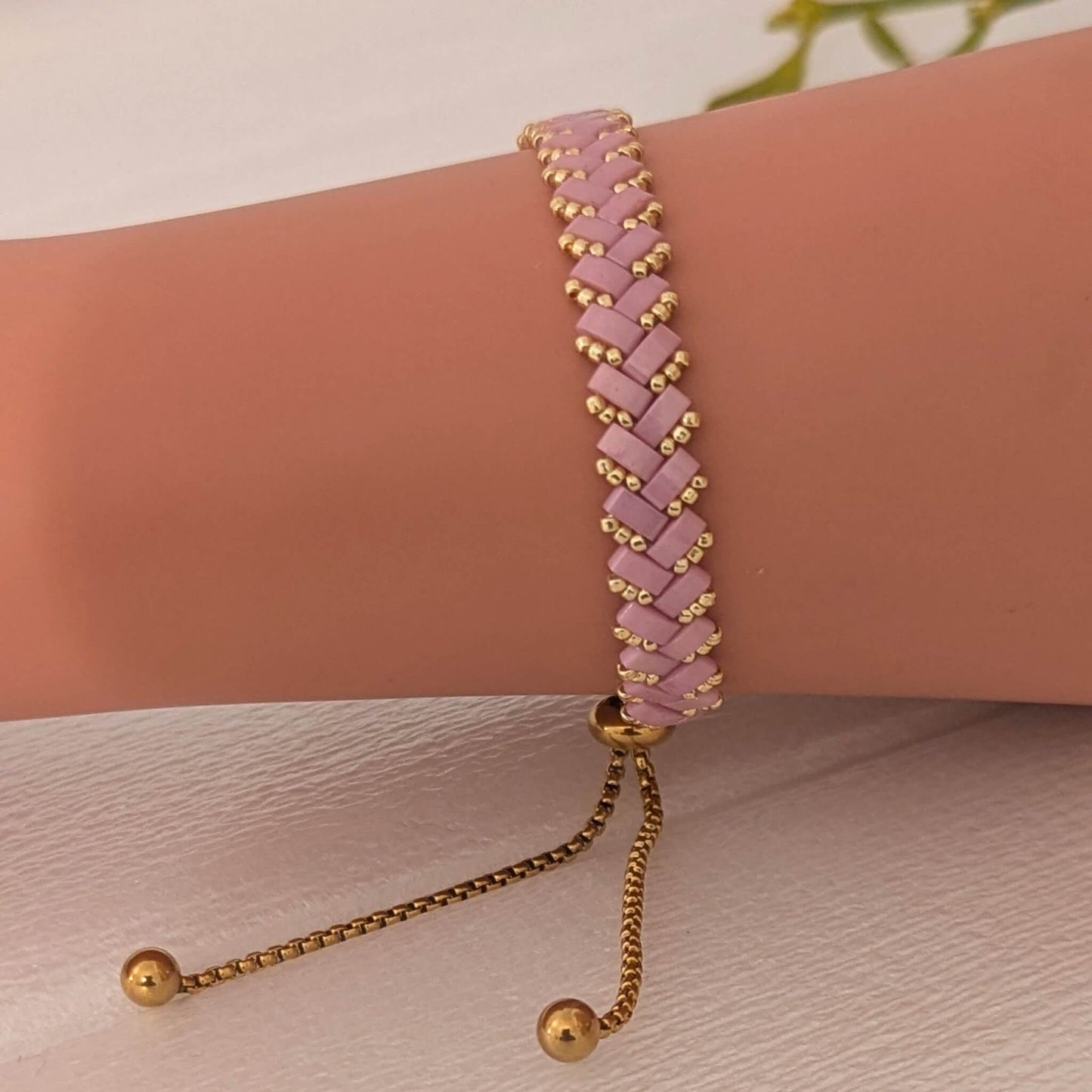 Bratara cu margele Miyuki Half Tila - Delicate Elegance