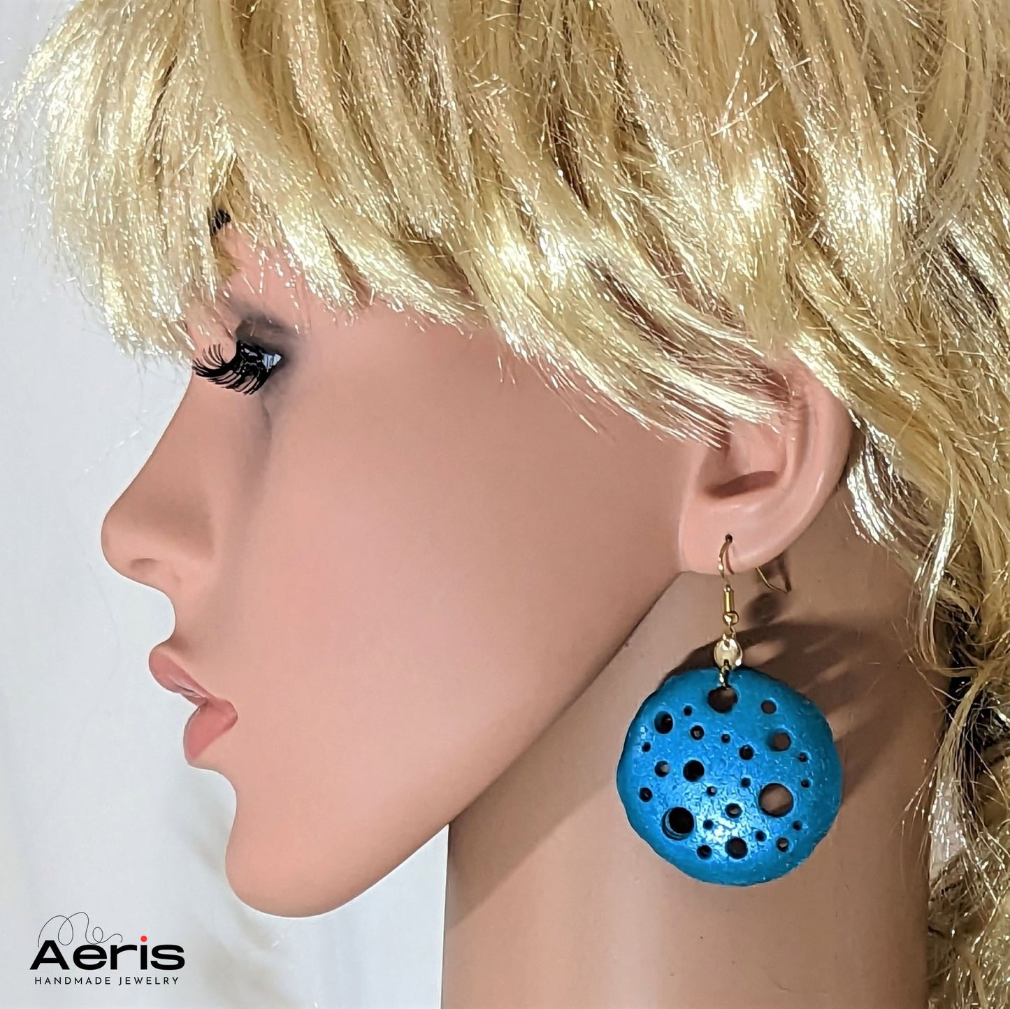 Cercei din lut polimeric - Blue Coral