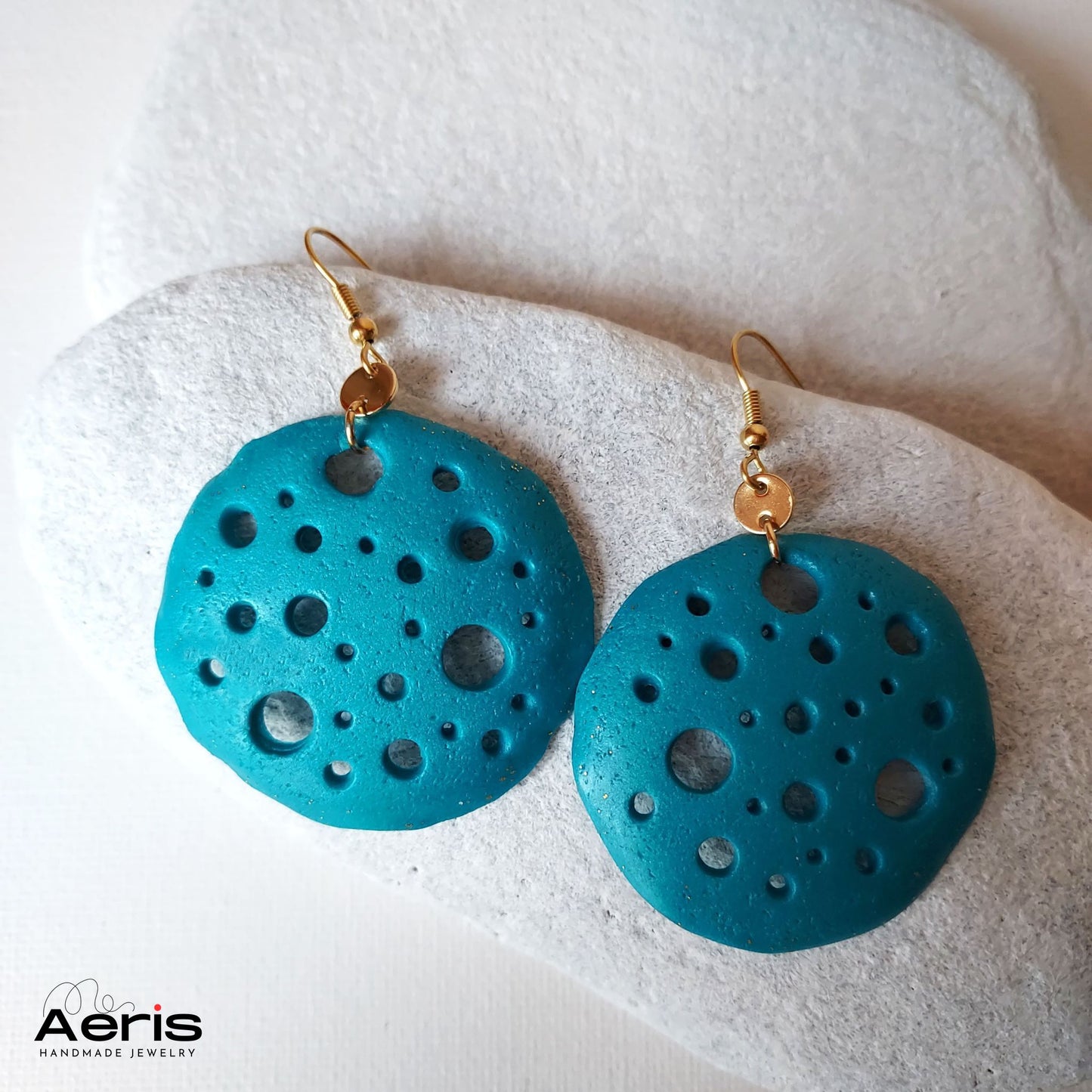 Cercei din lut polimeric - Blue Coral