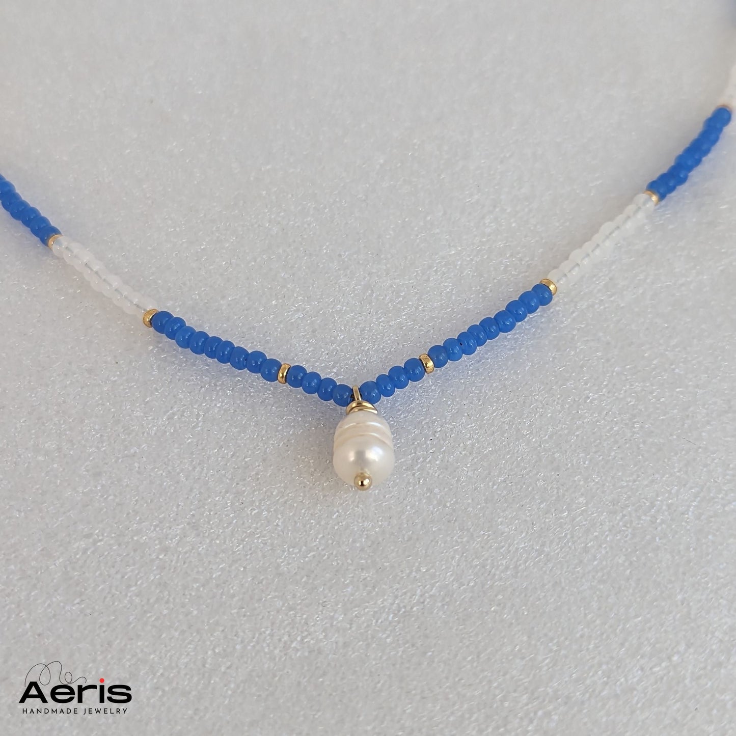 Choker White & Blue