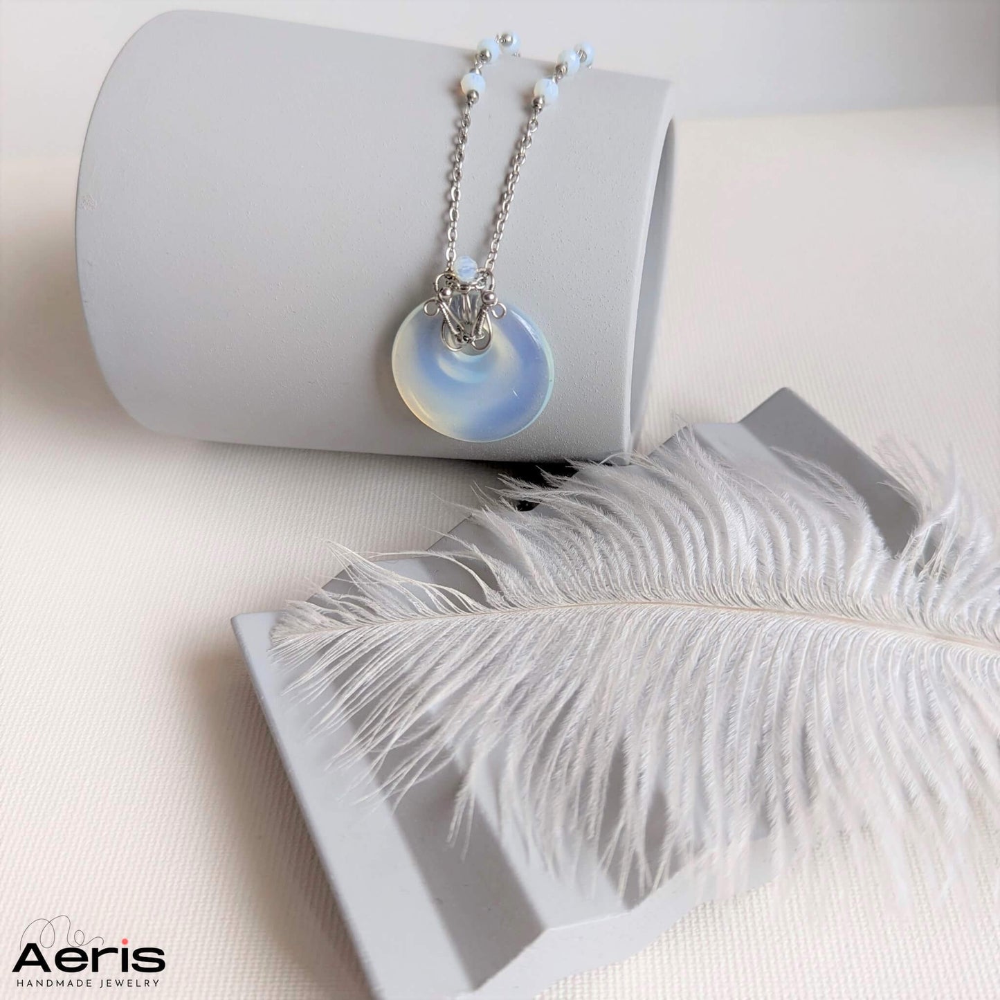 Colier wire wrapping cu inox si opalit
