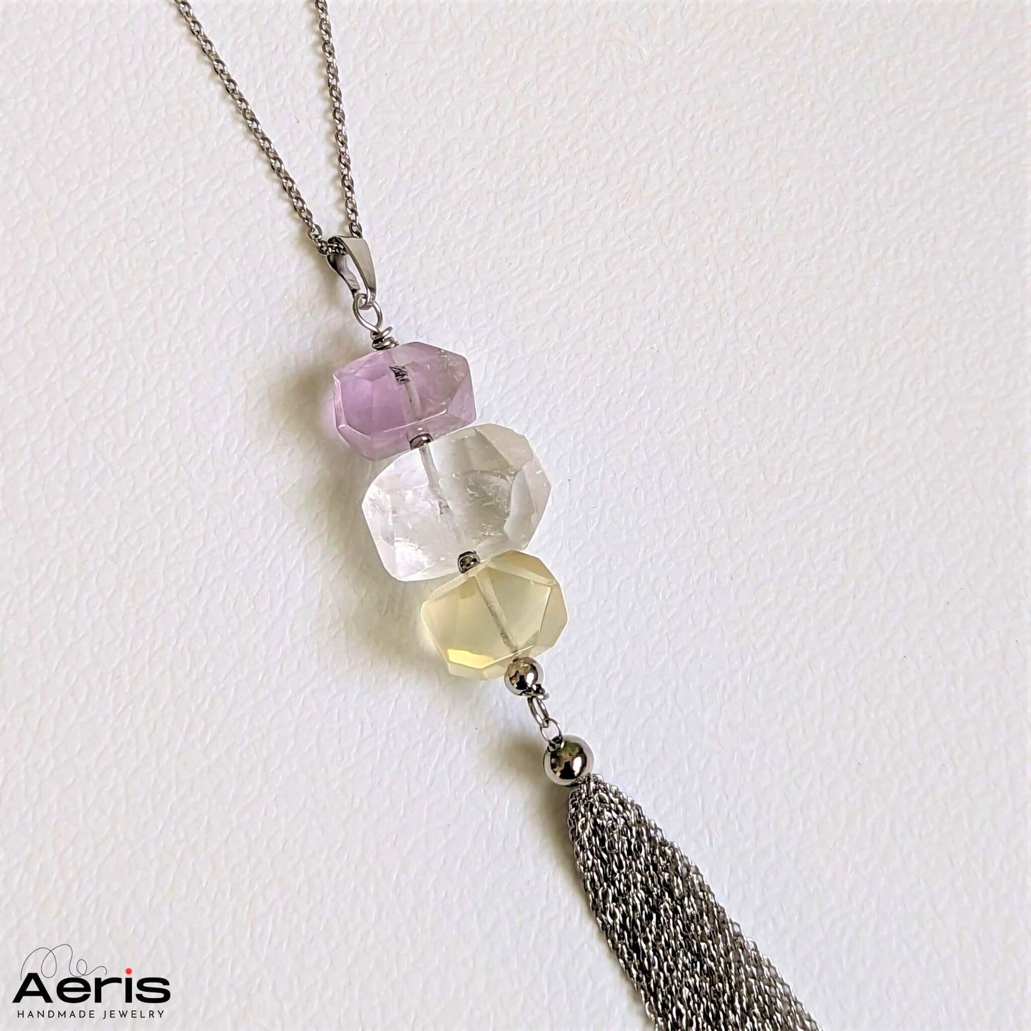 Pandantiv cu cristale naturale maxifatetate