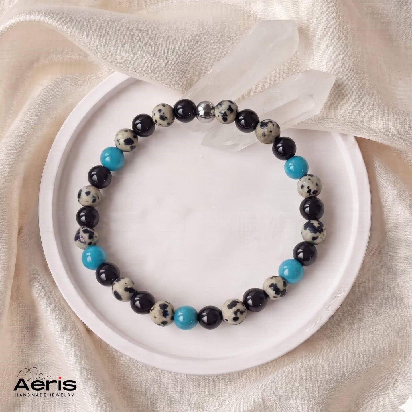 Bratara handmade cu mix de pietre semipretioase