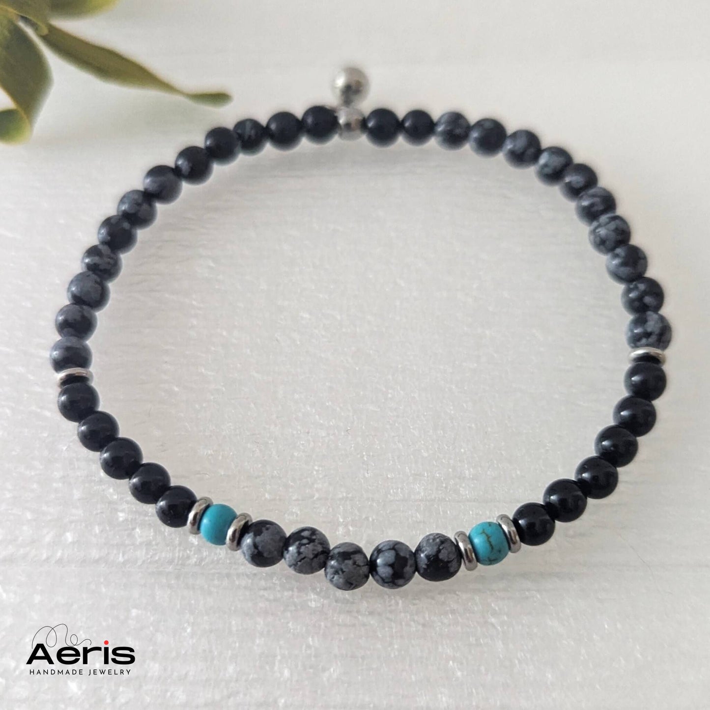 Bratara handmade elastica cu pietre semipretioase