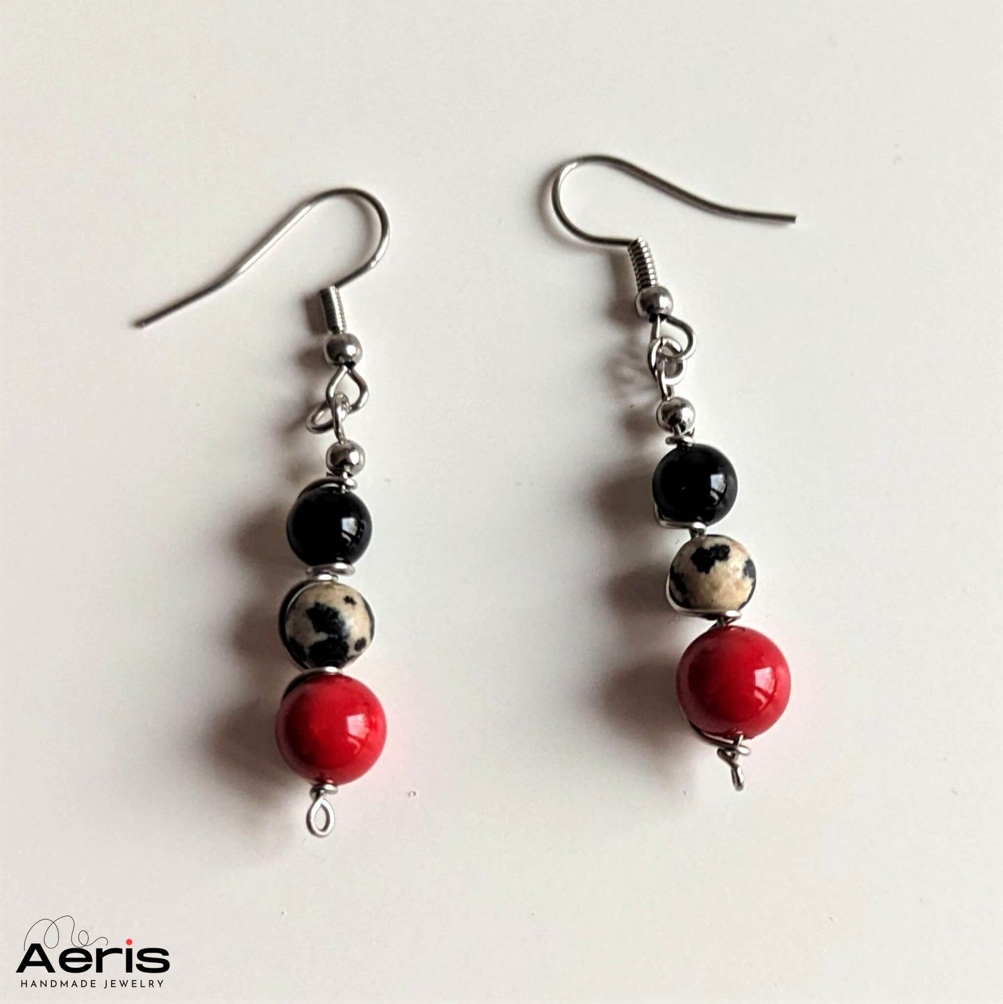 Cercei multicolori cu accesorii din inox