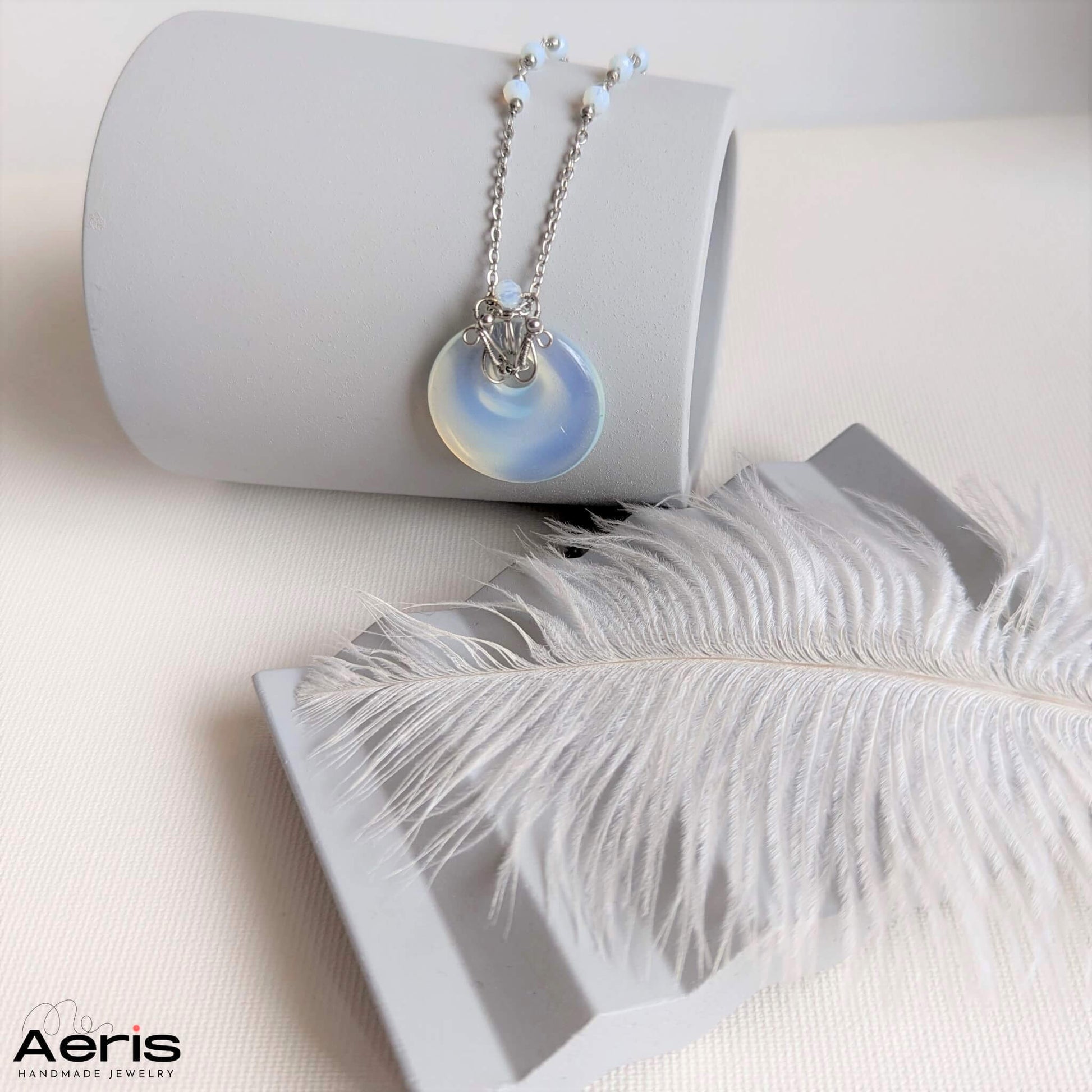 Colier wire wrapping cu inox si opalit
