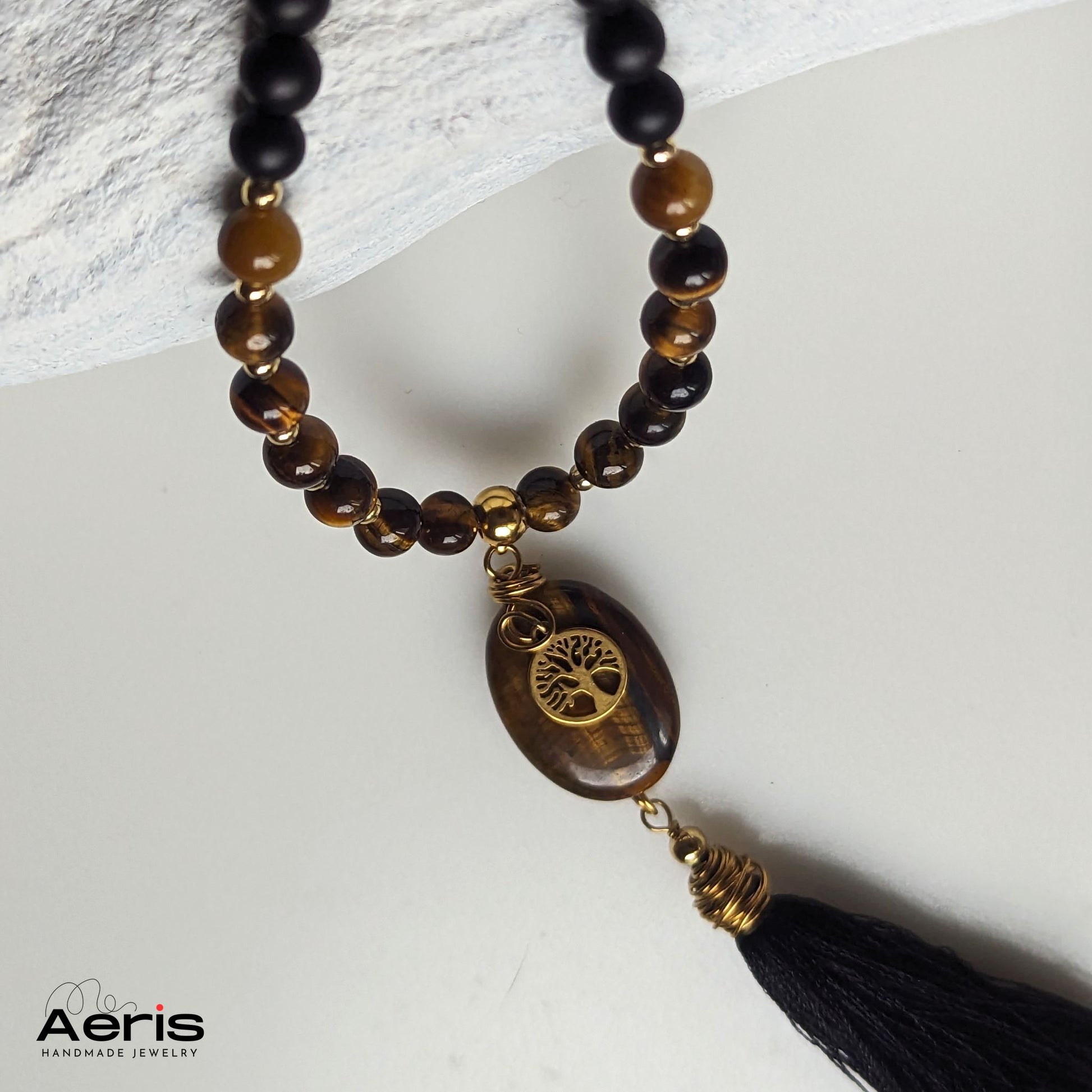Colier handmade cu arborele vietii, detaliu