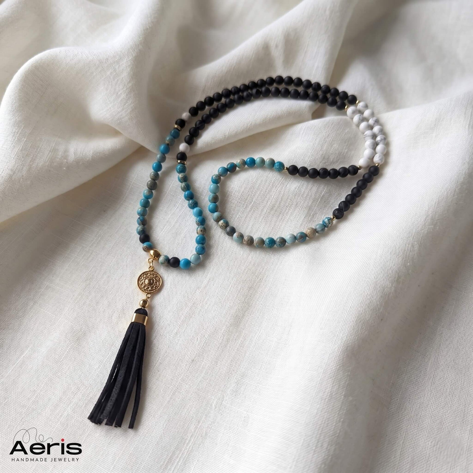 Colier mala handmade cu pietre naturale